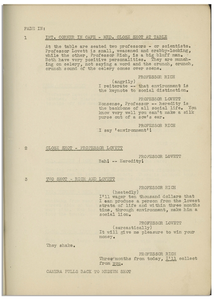 Moe Howard's 30pp. Script for The Three Stooges 1935 Film ''Hoi Polloi'' -- With Annotation in Moe's Hand & Notes on Last Page for the ''Prosperity Club'' -- Some Soiling to Cover, Else Very Good 
